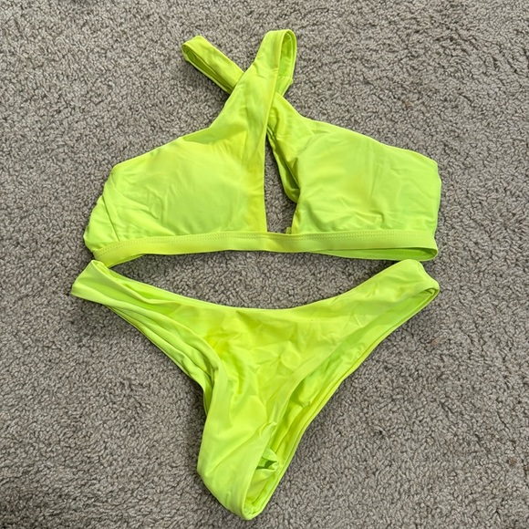 Neon Cross Top Two Piece Bikini - Picture 1 of 5